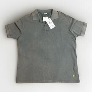 Nwt Mens Zara Collared T Shirt Gray Short Sleeve Button Up